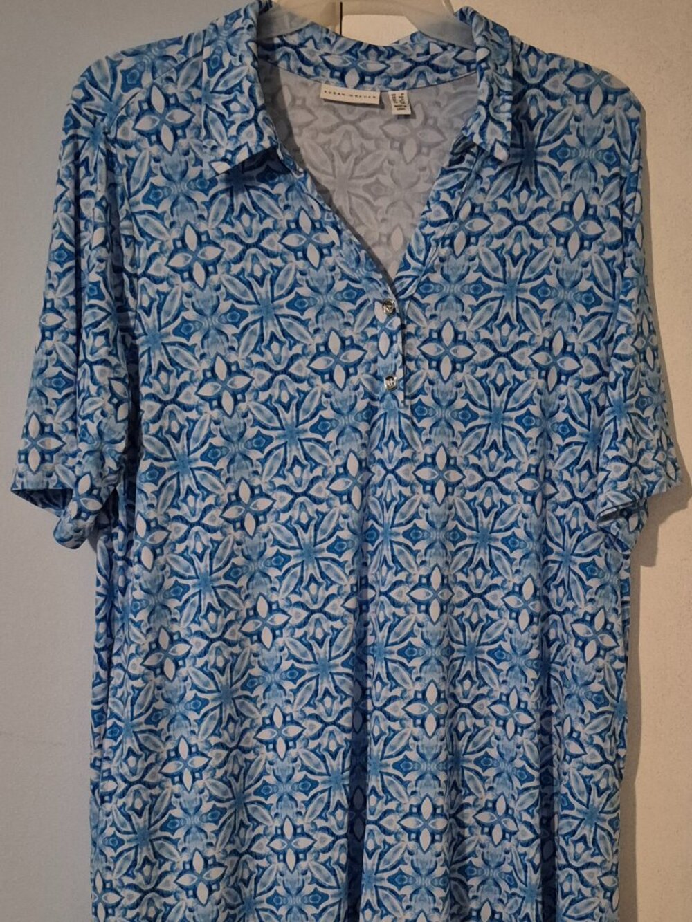 Susan Graver SS Below the Knee Shift Dress Polyester Spandex Women's Size 1X EC